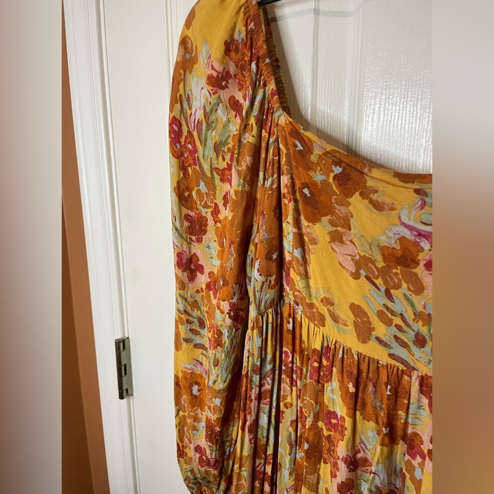 Vestique Whimsical Cottagecore Floral Poppy 3/4 Sleeve Maxi Dress Size Medium - Picture 6 of 10